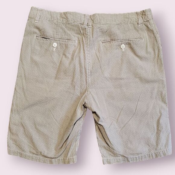 Toad & Co Men's Size 34 Tan And White Checkered Shorts Chinos EUC - Picture 2 of 4